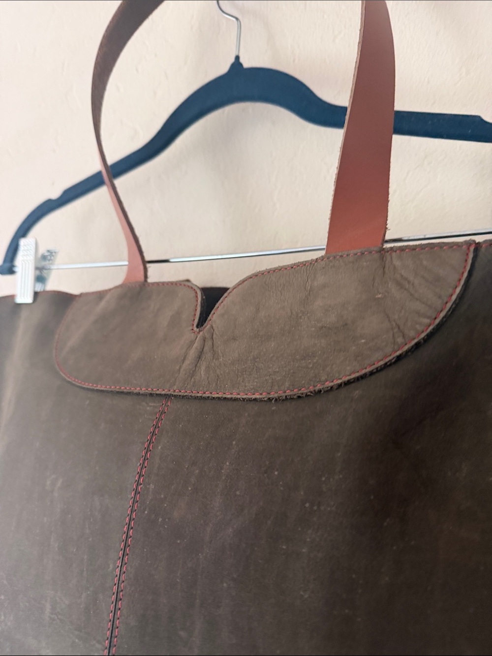 Kiko Leather Grey Heartbu Tote - Genuine Leather Project Piece / As-Is - Picture 4 of 11